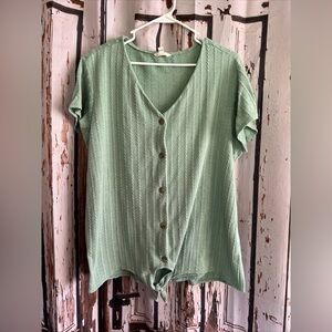 Weatherproof vintage xxl green button down blouse